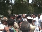 Congress and JD(S) workers clash in Hubballi, Karnataka Congress and JD(S) workers clash in Hubballi, Karnataka