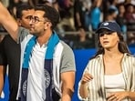 Alia Bhatt and Ranbir Kapoor attended the ISL semi-finals to support his team, Mumbai City FC. 