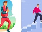 People who do not have any joint issues, not feel strained and enjoy climbing the stairs, may prefer it to walking, as in terms of burning calories, the former is more effective. People who do not have any joint issues, not feel strained and enjoy climbing the stairs, may prefer it to walking, as in terms of burning calories, the former is more effective.