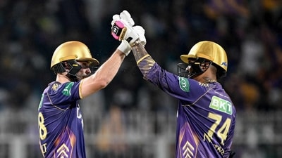 Salt and Narine have now scored 485 runs in nine innings, the most by any opening pair in this IPL (AFP) Salt and Narine have now scored 485 runs in nine innings, the most by any opening pair in this IPL (AFP)
