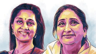 For Baramati LS candidates – three-term MP Supriya Sule from NCP (SP) and Sunetra Pawar, NCP nominee and wife of deputy chief minister Ajit Pawar — fighting the polls is on development issues and not personal. (HT) For Baramati LS candidates – three-term MP Supriya Sule from NCP (SP) and Sunetra Pawar, NCP nominee and wife of deputy chief minister Ajit Pawar — fighting the polls is on development issues and not personal. (HT)