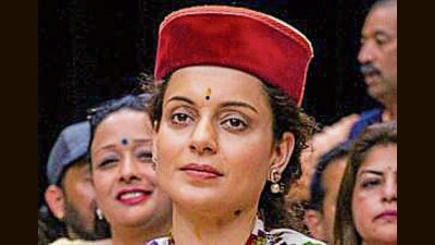 Kangana Ranaut, BJP’s candidate from Mandi parliamentary constituency, on Tuesday took a jibe at her opponent Vikramaditya Singh over the poor condition of roads in Rampur where she was campaigning for elections. (ANI File)