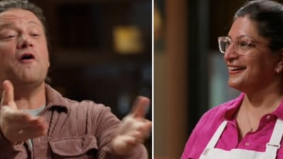MasterChef contestant Sumeet Saigal (R) made pani puri on one of the episodes. (X/@shreemiverma) MasterChef contestant Sumeet Saigal (R) made pani puri on one of the episodes. (X/@shreemiverma)