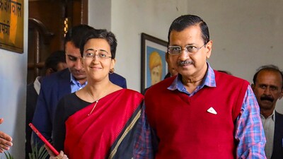 Delhi minister Atishi with chief minister Arvind Kejriwal. (PTI) Delhi minister Atishi with chief minister Arvind Kejriwal. (PTI)