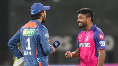 Lucknow Super Giants' captain KL Rahul and Rajasthan Royals' captain Sanju Samson during the toss ceremony before an Indian Premier League (IPL) 2024 T20 cricket match (PTI) Lucknow Super Giants' captain KL Rahul and Rajasthan Royals' captain Sanju Samson during the toss ceremony before an Indian Premier League (IPL) 2024 T20 cricket match (PTI)