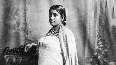 A painting as part of 'Daughter of Providence', an exhibition showcasing Raja Ravi Varma's unseen paintings in Bengaluru. (PTI)