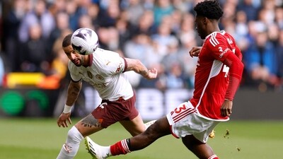 Manchester City's Kyle Walker in action against Nottingham Forest's Ola Aina. (Action Images via Reuters)