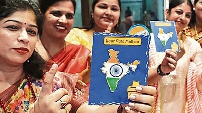 Thane, India - April ,29, 2024: The voters awareness campaign is going on vigorously for the citizens of the country to vote as much as possible, students and teachers of Saraswati School in Ghodbunder Road, Thane, gave a message to vote as a public awareness. So there should be maximum voting ,in Thane, in Mumbai, India, on, Monday, April,29, 2024. ( Praful Gangurde / HT Photo ) Thane, India - April ,29, 2024: The voters awareness campaign is going on vigorously for the citizens of the country to vote as much as possible, students and teachers of Saraswati School in Ghodbunder Road, Thane, gave a message to vote as a public awareness. So there should be maximum voting ,in Thane, in Mumbai, India, on, Monday, April,29, 2024. ( Praful Gangurde / HT Photo )