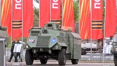 British armored cars, American tanks were on display in Moscow after being seized from Ukrainian forces as part of new exhibit that claims Russia's victory is inevitable British armored cars, American tanks were on display in Moscow after being seized from Ukrainian forces as part of new exhibit that claims Russia's victory is inevitable
