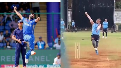 Mahesh Kumar's (right) old bowling clip has gone viral