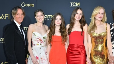 Australian musician Keith Urban (L), Faith Urban (3rd L), Sunday Urban (3rd R), Australian actress Nicole Kidman (2nd R) attend the 49th AFI Life Achievement Award honouring Nicole Kidman at the Dolby Theatre in California. (AFP) Australian musician Keith Urban (L), Faith Urban (3rd L), Sunday Urban (3rd R), Australian actress Nicole Kidman (2nd R) attend the 49th AFI Life Achievement Award honouring Nicole Kidman at the Dolby Theatre in California. (AFP)