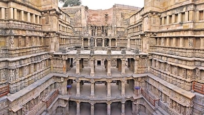 Rani Ki Vav: Dive into the intricate stepwell architecture of Rani Ki Vav in Patan, a UNESCO World Heritage Site renowned for its stunning sculptural panels, ornate pillars, and elaborate carvings. Marvel at the subterranean marvels of this ancient water storage system. (HT Photo/Sanchit Khanna) Rani Ki Vav: Dive into the intricate stepwell architecture of Rani Ki Vav in Patan, a UNESCO World Heritage Site renowned for its stunning sculptural panels, ornate pillars, and elaborate carvings. Marvel at the subterranean marvels of this ancient water storage system. (HT Photo/Sanchit Khanna)