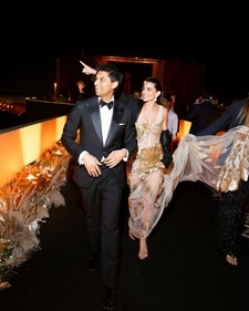 The photo shows Ankur Jain with Erika Hammond. (Instagram/@harpersbazaararabia) The photo shows Ankur Jain with Erika Hammond. (Instagram/@harpersbazaararabia)