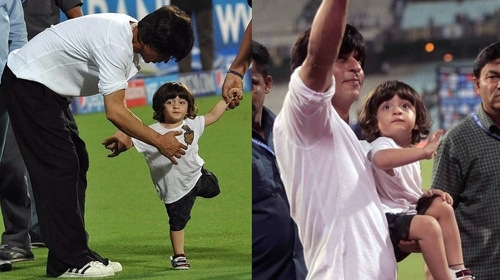AbRam makes his debut at IPL 2015 with daddy Shah Rukh AbRam makes his debut at IPL 2015 with daddy Shah Rukh