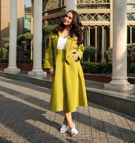 Neha Dhupia in a midi skirt co-ord set (Photo: Instagram) Neha Dhupia in a midi skirt co-ord set (Photo: Instagram)