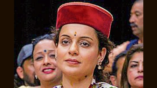 Kangana Ranaut, BJP’s candidate from Mandi parliamentary constituency, on Tuesday took a jibe at her opponent Vikramaditya Singh over the poor condition of roads in Rampur where she was campaigning for elections. (ANI File)