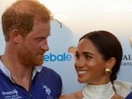 Britain's Prince Harry and Meghan, Duchess of Sussex, look at each other as they attend the Royal Salute Polo Challenge to benefit Sentebale, in Wellington, Florida, U.S., April 12, 2024.  REUTERS/Marco Bello