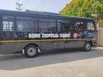 Bomb disposal squad outside DPS Knowledge Park 5, Greater Noida.