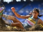 Shaili Singh of India competes in the Women's Long Jump Final at the Seiko Golden Grand Prix last year