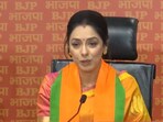 Rupali Ganguly joins BJP in Delhi headquarters.