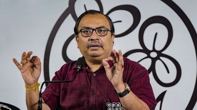 TMC leader Kunal Ghosh during a press conference at the party office in Kolkata, on April 7. (PTI) TMC leader Kunal Ghosh during a press conference at the party office in Kolkata, on April 7. (PTI)