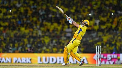 Mahendra Singh Dhoni came late to bat and scored 14 runs off 11 balls as it was the first time he got out in this season of IPL. (PTI) Mahendra Singh Dhoni came late to bat and scored 14 runs off 11 balls as it was the first time he got out in this season of IPL. (PTI)