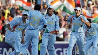 MS Dhoni and Joginder Sharma were part of the winning T20 World Cup side in 2007 (Twitter)