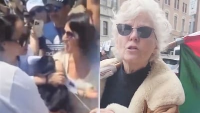 Two videos of Jewish women being harassed and assaulted by pro-Palestnian protesters have gone viral. Two videos of Jewish women being harassed and assaulted by pro-Palestnian protesters have gone viral.