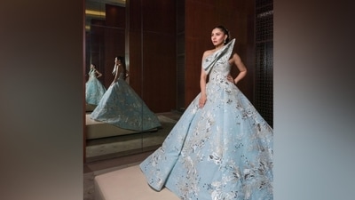 Celebrity stylist Maneka Harisinghani styled Mahira in the Cinderella-esque gown. Meanwhile, Anam Farooq Khan and Dani Hiswani did the actor's makeup and hair, respectively. For accessories, Mahira opted for minimal jewels, including a statement ring and dangling earrings adorned with colourful gemstones. (Instagram) Celebrity stylist Maneka Harisinghani styled Mahira in the Cinderella-esque gown. Meanwhile, Anam Farooq Khan and Dani Hiswani did the actor's makeup and hair, respectively. For accessories, Mahira opted for minimal jewels, including a statement ring and dangling earrings adorned with colourful gemstones. (Instagram)