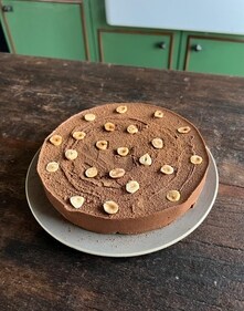 A mousse cake made with apples A mousse cake made with apples