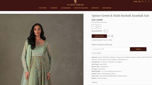 The price of the anarkali Karisma Kapoor wore. (ri.ritukumar.com)