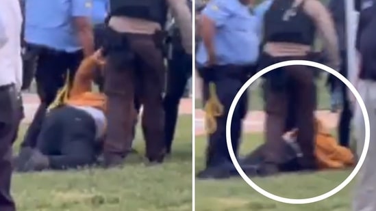 Professor Steve Tamari ‘body slammed and crushed’ by cops during anti-Israel protest at Wash U (psl_st.louis/Instagram)