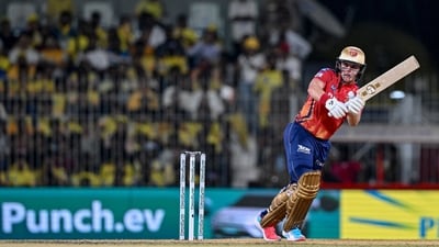 Punjab Kings' captain Sam Curran plays a shot. (AFP) Punjab Kings' captain Sam Curran plays a shot. (AFP)