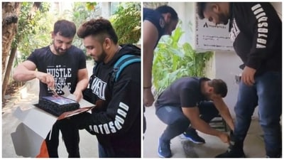 A lucky John Abraham fan celebrated his birthday with the actor in Mumbai. A lucky John Abraham fan celebrated his birthday with the actor in Mumbai.