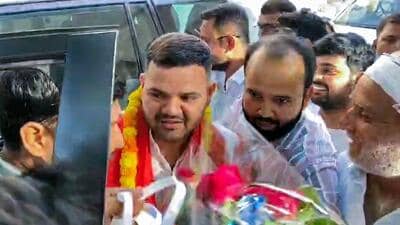 Karan Bhushan Singh speaks to the media on getting ticket for the Lok Sabha seat, in Gonda on Thursday. (ANI) Karan Bhushan Singh speaks to the media on getting ticket for the Lok Sabha seat, in Gonda on Thursday. (ANI)