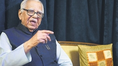 Mumbai. India. April 30, 2024: Former Uttar Pradesh governor and Bharatiya Janata Pary leader Ram Naik gives the pose during his interview with Hindustan Times. April 30, 2024. (Photo by Raju Shinde/HT Photo) Mumbai. India. April 30, 2024: Former Uttar Pradesh governor and Bharatiya Janata Pary leader Ram Naik gives the pose during his interview with Hindustan Times. April 30, 2024. (Photo by Raju Shinde/HT Photo)