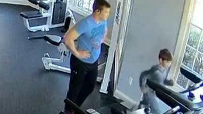 Snapshot of the father and Corey at the fitness center. (CourtTV.com) Snapshot of the father and Corey at the fitness center. (CourtTV.com)