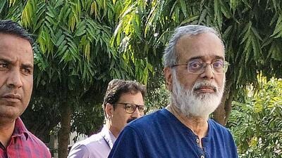 NewsClick founder Prabir Purkayastha was arrested by the Delhi Police Special Cell on October 3 last year (PTI) NewsClick founder Prabir Purkayastha was arrested by the Delhi Police Special Cell on October 3 last year (PTI)
