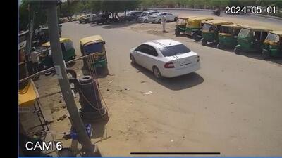 The white car in which the boy was kidnapped from outside a dhaba in Accher area in Beta 2, Greater Noida, on Wednesday. (HT Photo) The white car in which the boy was kidnapped from outside a dhaba in Accher area in Beta 2, Greater Noida, on Wednesday. (HT Photo)