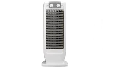 A tower fan an effective way to cool down spaces in hot and humid conditions.