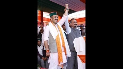 Vikramaditya Singh said the development of every part of the Mandi parliamentary constituency would be his priority if he wins the election. (HT Photo)