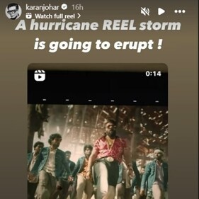 A screen grab of Karan Johar's Instagram stories.