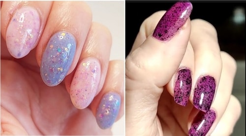 Try a holographic pastel (by live.for.colours) or go purpl-icicous by binge_swatching (Instagram) Try a holographic pastel (by live.for.colours) or go purpl-icicous by binge_swatching (Instagram)