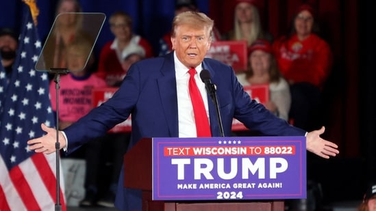 Donald Trump hails NYPD for dramatic Columbia University arrests (Photo by Alex Wroblewski / AFP) (AFP)