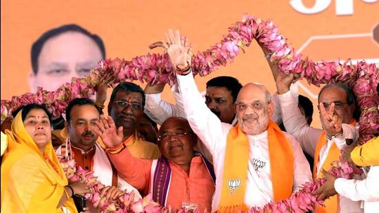 Union home minister Amit Shah was on a whirlwind tour of Uttar Pradesh. (ANI PHOTO)