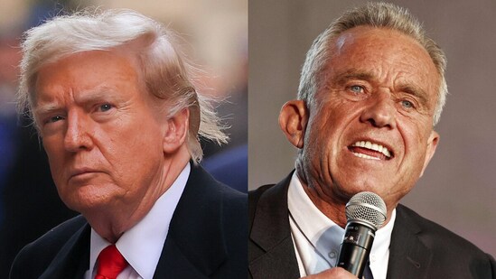 "So bad that Fox News puts RFK Jr., considered the dumbest member of the Kennedy Clan, on their fairly conservative platform so much," Trump wrote. (Getty Images via AFP/AP)