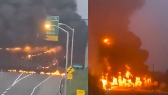 Connecticut highway in flames: Gasoline truck explosion causes major damage, closes I-95