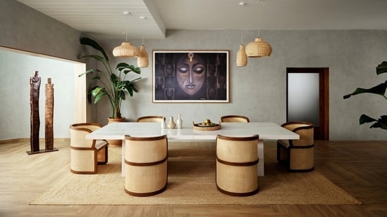 Janhvi Kapoor and family's dining haven looks like it has played host to countless conversations, meals, and of course, a painting made by none other than the late Sridevi.