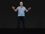 Apple CEO Tim Cook gestures at Apple's annual Worldwide Developers Conference at the company's headquarters in Cupertino, California.