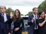 Prince Harry and Meghan Markle during an appearance outside Windsor Castle with Prince William and Kate Middleton in 2022. (File Photo/AFP)